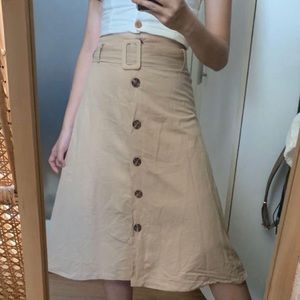 Topshop corduroy midi skirt
